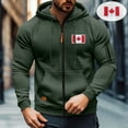 thumbnail image 7 of safuny Mens Zip Up Hoodies Sweatshirt Casual Workout Athletic Travel with Pockets Fall Jacket Army Green L, 7 of 7