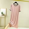 thumbnail image 2 of Wensltd Casual Nightgown for Women Simple Design Versatile Sleepwear Soft Round Neck Nightwear for Home, 2 of 3