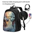 thumbnail image 2 of Balery White And Red Storm Dragon Mochila con carga USB para hombre y mujer - Mochila impermeable y antirrobo para portátil con puerto USB para viajes, trabajo, estudios y universidad, 2 of 7