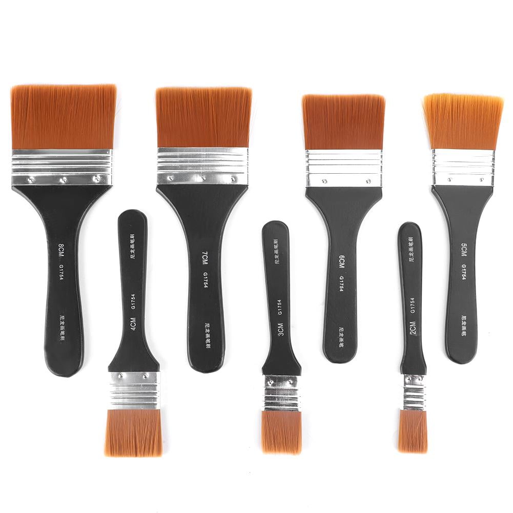 FAGINEY 7pcs Lightweight Wooden Handle Flat Paint Brushes Set for Oil