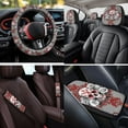 thumbnail image 4 of Binienty Gothic Skull Car Seat Covers Full Set with Coasters Keychain Seat Belt Pads Steering Wheel Cover Armrest Pad Headrest Covers 14 Pieces Vehicle Interior Set, 4 of 8