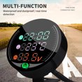 thumbnail image 5 of Negro Motocicleta Led Voltaje Medidor Reloj Universal Electrónico Digital Termómetro Temperatura Tiempo，3 En 1 matsuzay VI006109-00, 5 of 5