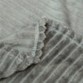 thumbnail image 5 of Flxxie Ultra Soft Warm Cozy Flannel Fluffy Fuzzy Toddler Blanket, Striped Design Baby Plush Blanket for Boys or Girls, 50" x 60", Gray, 5 of 6