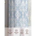 thumbnail image 6 of Boho Blue Floral Sheer Curtains 84 Inch Length 2 Panels Set, Country Ethnic Abstract Flower Pattern Voile Window Treatment Rod Pocket Curtains Sheers Drapes for Bedroom/Living Room/Kitchen 52"x84"x2, 6 of 7