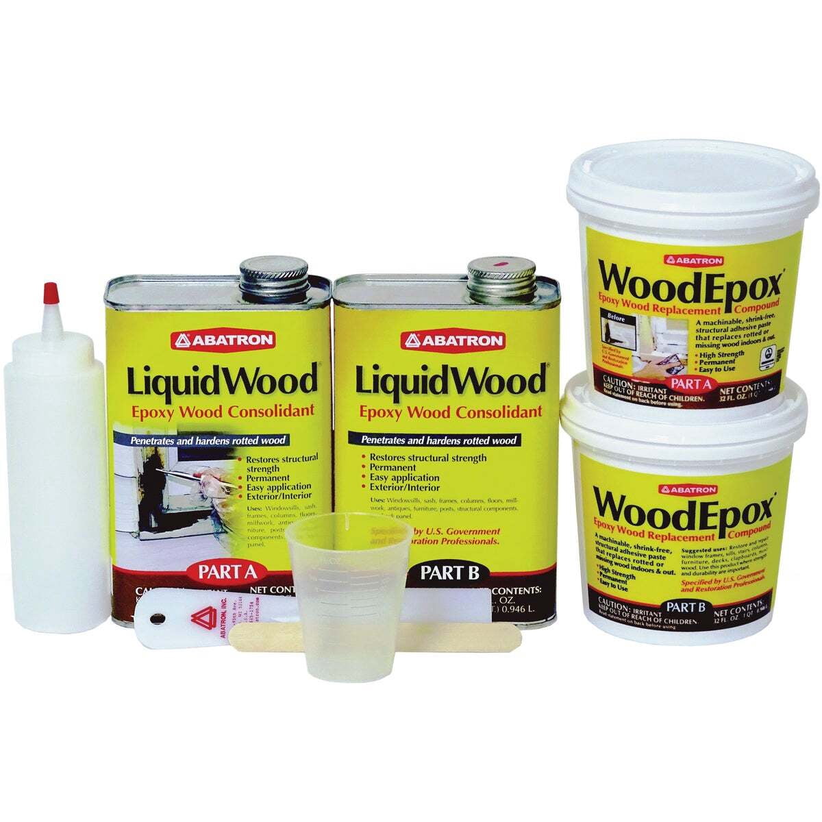 Abatron 2 Kit WoodEpox - Compound di ricambio per legno epossidico, 14 ml, parte A & B