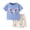 Blue, variant on Wxirdiow Girls Summer Clothes Tween Girls 2 Piece Outfits Short Sleeve Top and Pleated Skirt Sets Summer Clothes Blue Size,9-10 Years