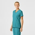 thumbnail image 4 of Wink W123 Women's Stylized V-Neck Scrub Top, Teal Blue, XXS Womens, 4 of 6