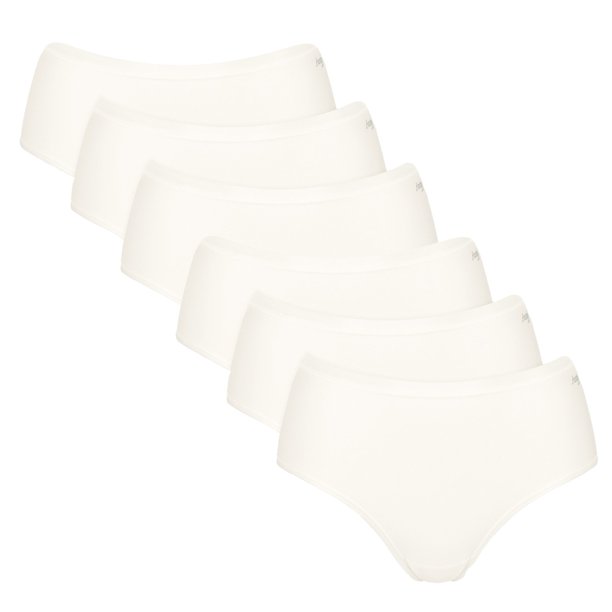 Sloggi Calzoncillos para mujer, pack de 6 - GO Daily Cotton Midi 6P, calzoncillos, algodón elástico Blanco L (Large)