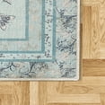 thumbnail image 2 of Spring Area Rug with Non-Slip Backing, Swirling Floral Look Design of Blossoming Flowers and Flying Butterflies, Quality Carpet for Bedroom and Room, 2.6' x 5', Night Blue and Seafoam, by Ambesonne, 2 of 3