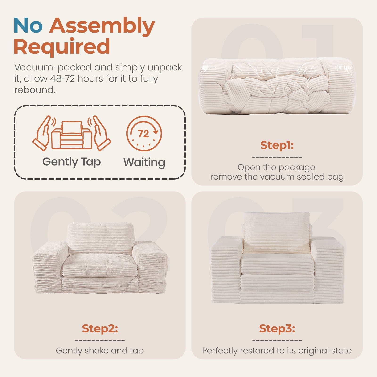 Single Pull Out Folding Sofa Bed, Corduroy Convertible Sleeper Couch with High Density Memory Foam & Pillow, 75.6" Sleeping Surface Space Saving Sofa for Dorm Apartment Guest Room