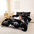 thumbnail image 3 of Homewish Dinosaur Skeleton Bedding,Vintage Wildlife Duvet Cover Full,Black White,Black Reversible,3 Pieces,1 Duvet Cover and 2 Pillowcases, 3 of 6