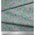 thumbnail image 3 of Soimoi Viscose Chiffon Fabric Geometric Sign,Clover & Monstera Leaves Decor Fabric Printed Yard 42 Inch Wide, 3 of 3