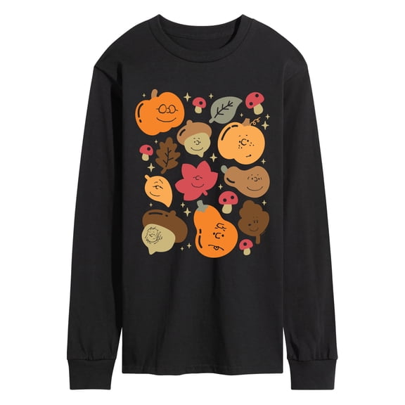 Peanuts - Fall Icon Faces Long Sleeve Graphic T-Shirt