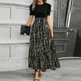thumbnail image 2 of Off The Shoulder Prom Dress, T Shirt Casual Floral Wedding Guest High Waist Elegant Classy Flowy Long Dress Grandmother Of Bride Dresses With Jackets Plus Size Dress Casual (L, Dark Gray) ZMTing, 2 of 5