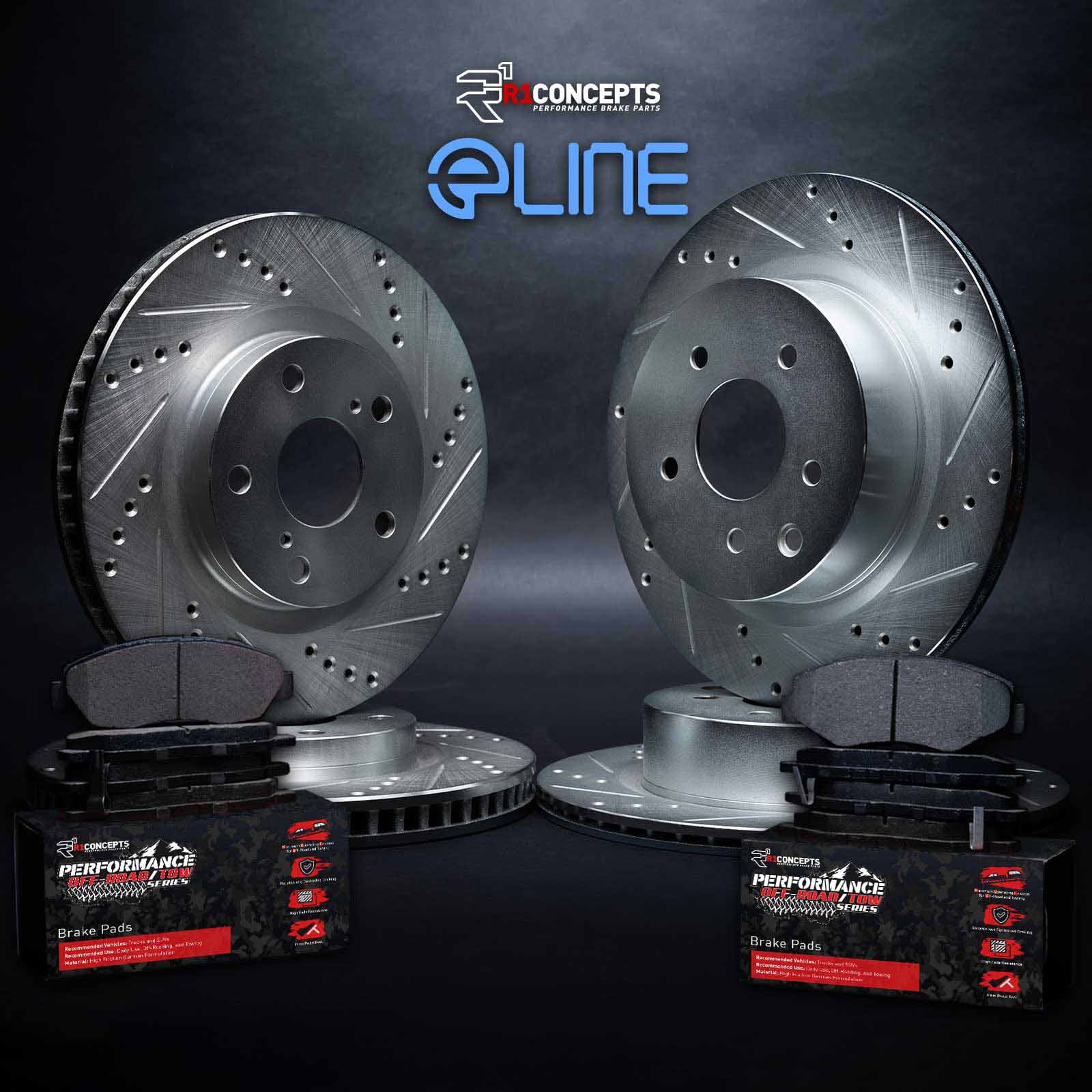 R1 Concepts Front Rear Brakes and Rotors Kit |Front Rear Brake Pads| Brake Rotors and Pads| Performance Off-Road Brake Pads and Rotors WGVN2-54024