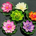 thumbnail image 3 of Mdesiwst Artificial Water Lily Floating Flower Lotus Home Yard Pond Fish Tank Decor, 3 of 8