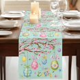 thumbnail image 3 of Table Runners 72 Inches Long Dress Scarves, Easter Eggs Farmhouse Kitchen Table Runner, Coffee Tablerunners, Spring Watercolor Bunny Flower Green 16x72 Inch, 3 of 9