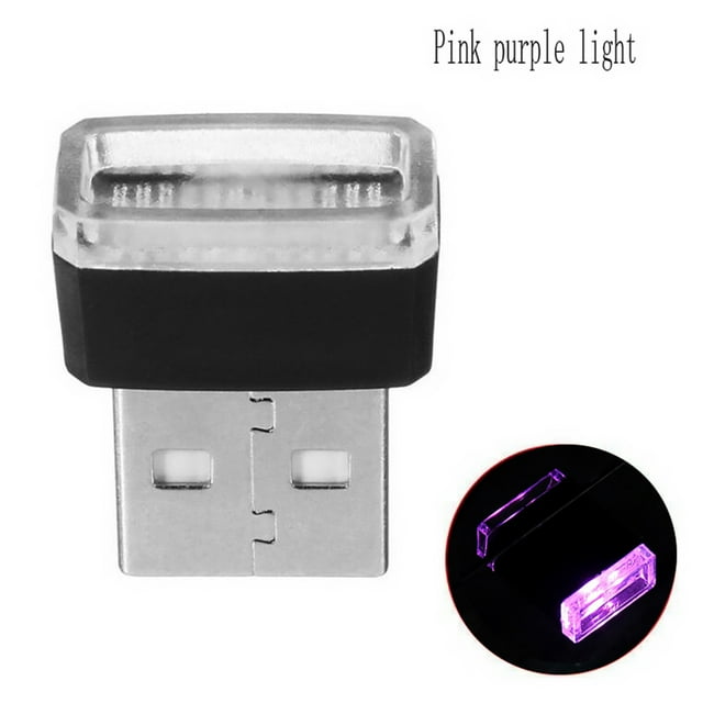 Mini Lumière d'Ambiance pour Voiture, Lampe de Nuit Automobile USB à DEL avec Outil d'Éclairage Nocturne Assisté, Rose