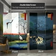 thumbnail image 2 of Oriental Furniture 6 Ft Tall Double Sided Hiroshige Room Divider, Cranes/Fox Fire, 3 Panel, Japanese, Famous painting's printed on Canvas, 2 of 5