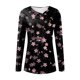 thumbnail image 2 of Gibobby Blusa Manga Larga Moda Cuello redondo Manga corta Camiseta con estampado de amor Tops de manga larga para mujer Blusas con botones y cuello en V fruncidos Camisas casuales（Rosa， S), 2 of 4
