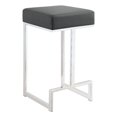 thumbnail image 1 of Coaster Modern Backless Faux Leather Counter Height Stool in Gray, 1 of 4