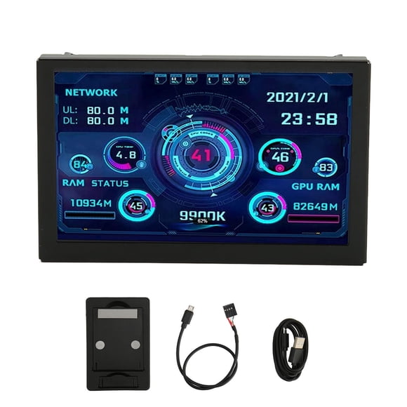 Monitor de temperatura de ordenador 5in, Mini pantalla IPS USB, Panel de Sensor de PC, Monitor de pantalla dinámica, PC, CPU, RAM, HDD, Monitor de datos
