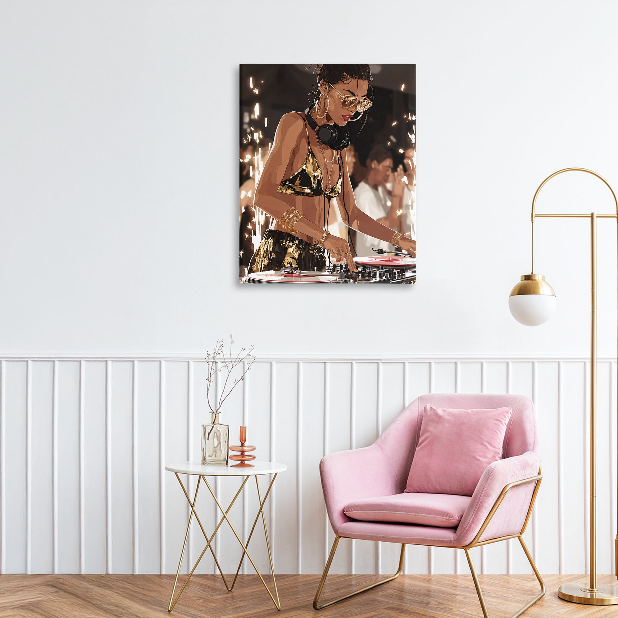 Stupell Industries Party All Night Gilded DJ Canvas Wall Art, design by Franklyn Gregory