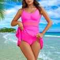 thumbnail image 2 of Rvasteizo Womens OnePiece Bikini Set Solid Color Mesh Color Swimsuit, 2 of 5