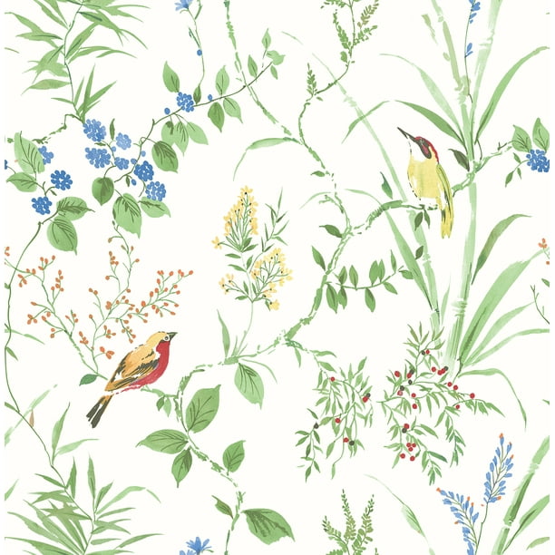 Brewster Imperial Garden Green Botanical Wallpaper - Walmart.com