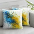 thumbnail image 3 of Acheng Gold and Blue Abstract Art Short Plush Pillowcase Set of 2 White, 3 of 7