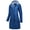 Blue, variant on Women's Hooded Rain Jacket Long Raincoat Casual Full Zip Anorak Spring Fall Jackets Knee Length Waterproof Ladies Fashion Midi Windbreaker Pockets Black Small