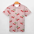 thumbnail image 3 of Cherries Men Zipper T-shirt Summer Casual Short Sleeve T-shirt Top, 3 of 7