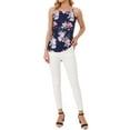 thumbnail image 7 of Nlife Women's Floral Print Crew Neck Tank Top, M, 7 of 7