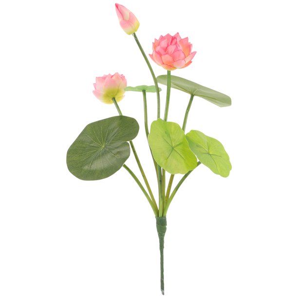Ramos de loto de simulación Flores de loto artificiales Simulación de loto Flor de mesa