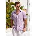 thumbnail image 4 of COOFANDY Mens Short Sleeve Button Down Shirts Casual Cotton Beach Summer Linen Textured Shirts?, 4 of 6
