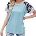thumbnail image 3 of Pompotops T-Shirt Décontracté à Manches Courtes Imprimé Rayé Col Rond pour Femmes, 3 of 8