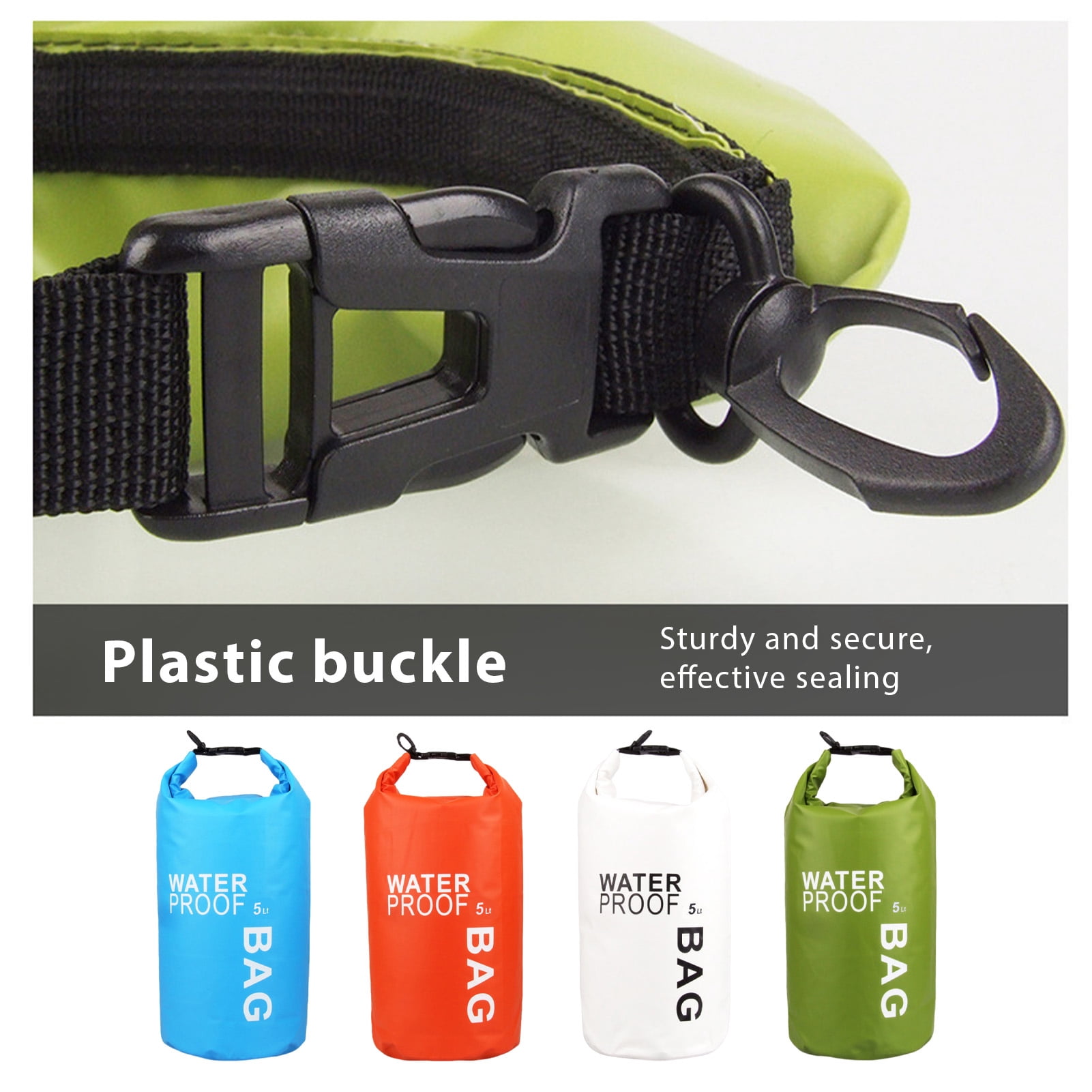 Outdoor Gear Outdoor Watertight Bag, 250D Mesh Fabric Lightweight Roll Top Sack with Reliable Plastic Snap Buckles, for Kayaking Camping Swimming Hiking
