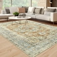 thumbnail image 5 of Haperlare Vintage Rug Washable Rug Tribal Floral Print Area Rug Indoor Non-Slip Foldable Accent Rug Low Pile Non-Shedding Throw Carpet, 8' x 10' Brown Orang, 5 of 7