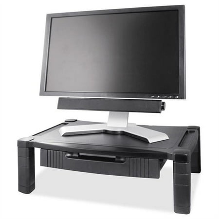 Kantek Wide Screen Adj Monitor Stand W/drawer - 60 Lb Monitor - Black - Desktop (MS520) Kantek Wide Screen Adj Monitor Stand W/drawer - 60 Lb Monitor - Black - Desktop (MS520)