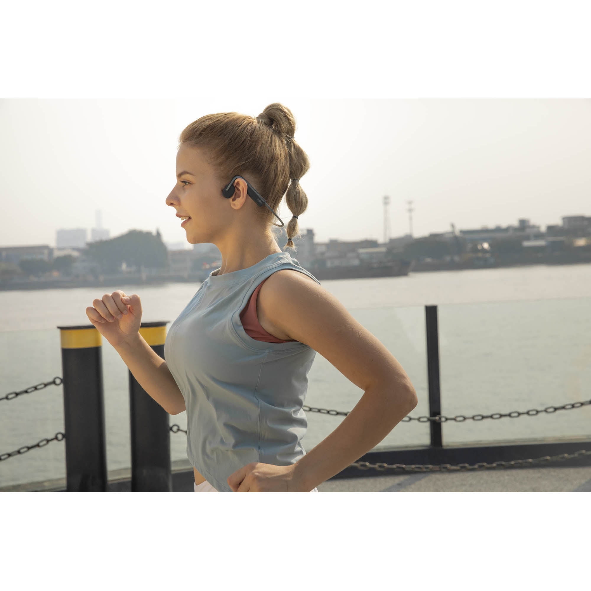 Shokz OpenMove - Design à Oreilles Ouvertes - Écouteurs Bluetooth pour le Sport - Gris
