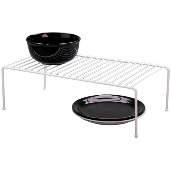 Panacea Products Jumbo Vinyl Coated Wire Cabinet Organizer Shelf, 5.4 x 16.5 x 8.6 inches, White