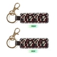 thumbnail image 4 of Keychain 6×3.1×1inpu Leather With Delicate Touch And Strong Recognition Is Used For Daily Travel, Work And Picnic Crimson Modern Houndstooth Texture_2, 4 of 8