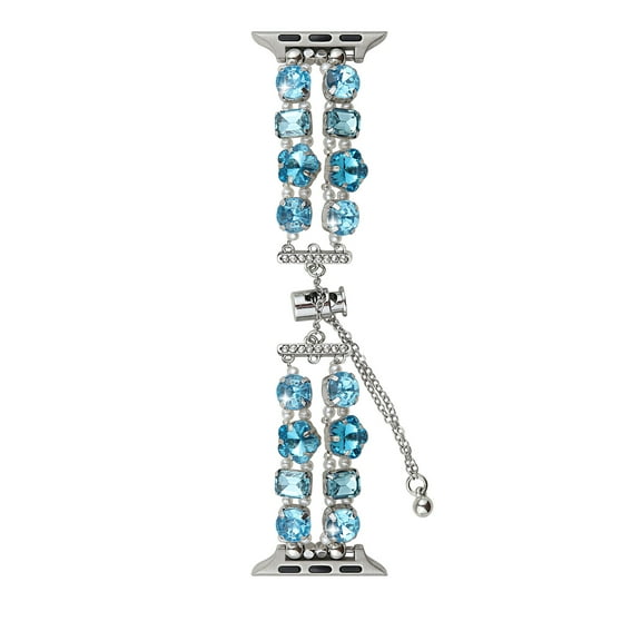 Pearl Beaded Bracelet Compatible with Apple Watch Bands 38mm 40mm 41mm, Bling Diamond Band Shiny Dressy Metal Strap for iWatch Series 9 8 7 6 5 4 3 2 SE Ultra Women,D