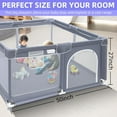 thumbnail image 5 of Baby Playpen, Large Indoor and Outdoor Playpen, 360° Visibility Baby Playpen, Sturdy Secure Playpen, for Toddler-Grey, 5 of 6