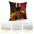 thumbnail image 4 of Pratyus Wine Fruit Still-Life Modern Farmhouse Rustic Decorative Pillow Covers 1PC, Short Plush, Breathable, Fade Resistant, Square Design, Zipper Closure 24x24in, 4 of 5