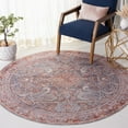 thumbnail image 3 of SAFAVIEH Tucson Neal Traditional Machine Washable Area Rug, 6' x 6' Round, Grey/Rust, 3 of 9