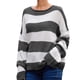 thumbnail image 1 of Suéteres para mujer Suéteres de otoño Cuello redondo Moda Raya Manga larga Color a juego Tops sueltos Blusa de punto Odeerbi  ODB-5, 1 of 5