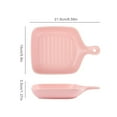 thumbnail image 4 of Ceramic Baking Dish Tray Microwave Oven Safe Square Ribbed Plate Cake Toast Desserts Food Deco Cafe for dishwashers ovens, 4 of 10