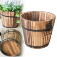 thumbnail image 2 of kjfeif Clearance Small Wooden Bucket Barrel – Rustic Flower Pots Boxes Container for Indoor Home Decor Small Plants While Also Adding A Natural Charm To Indoor Or Outdoor Spaces 5.9x7.28inch, 2 of 9