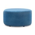 thumbnail image 6 of BELLEZE 24" Modern Round Pouf Fabric Footstool Seat Home Living Room Ottoman, Blue, 6 of 7